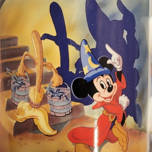 Vintage Disney Fantasia Mickey Mouse Sorcerers Apprentice Coffee Mug Japan Magic - Picture 7 of 13